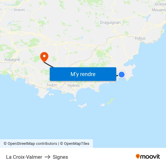 La Croix-Valmer to Signes map