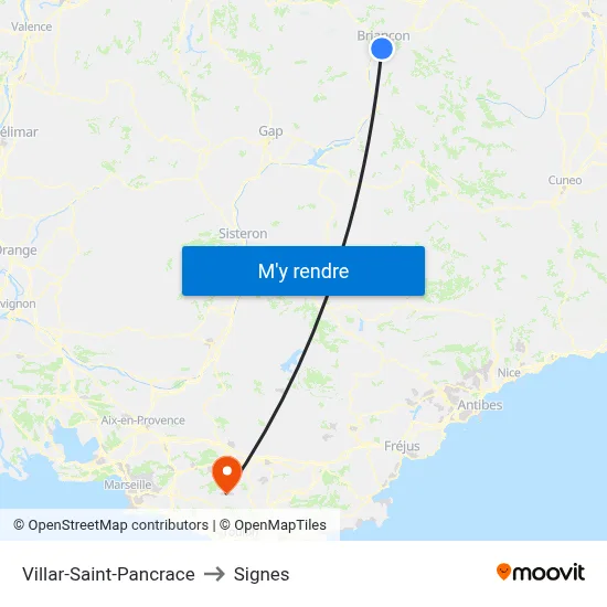 Villar-Saint-Pancrace to Signes map