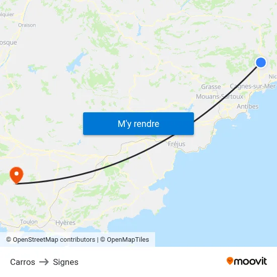 Carros to Signes map