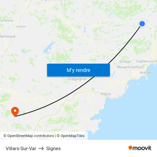 Villars-Sur-Var to Signes map