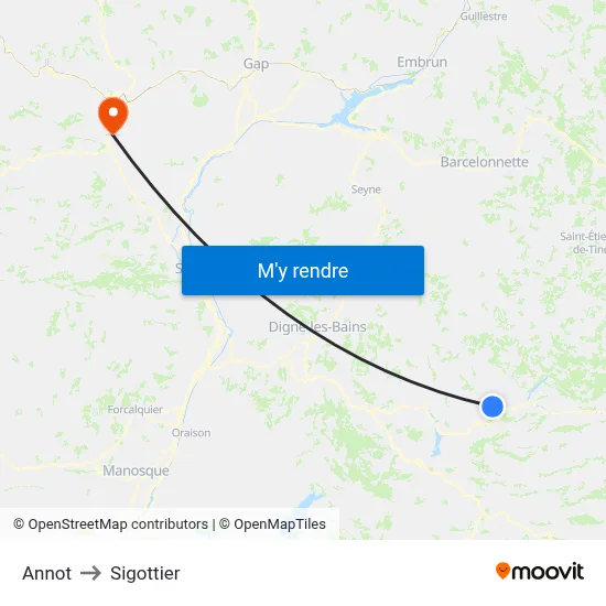 Annot to Sigottier map