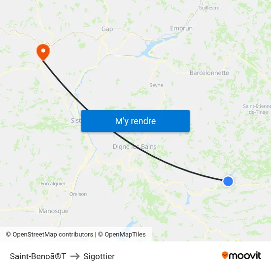 Saint-Benoã®T to Sigottier map