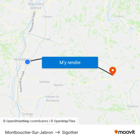 Montboucher-Sur-Jabron to Sigottier map