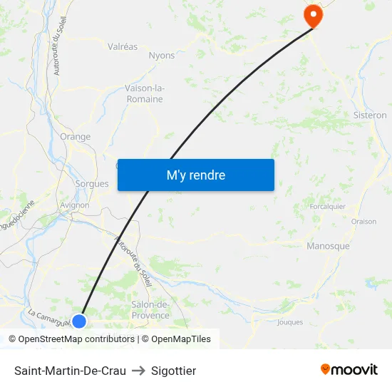 Saint-Martin-De-Crau to Sigottier map