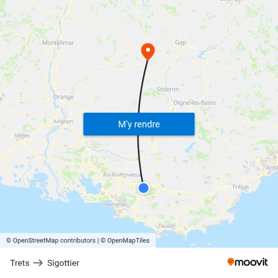 Trets to Sigottier map