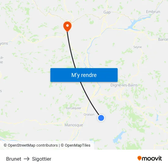 Brunet to Sigottier map