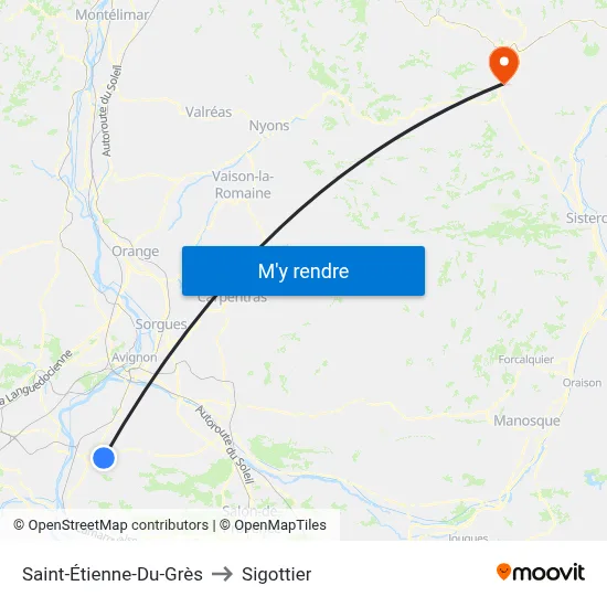 Saint-Étienne-Du-Grès to Sigottier map