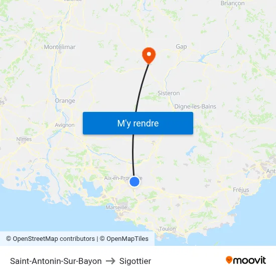 Saint-Antonin-Sur-Bayon to Sigottier map