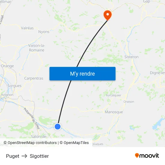 Puget to Sigottier map