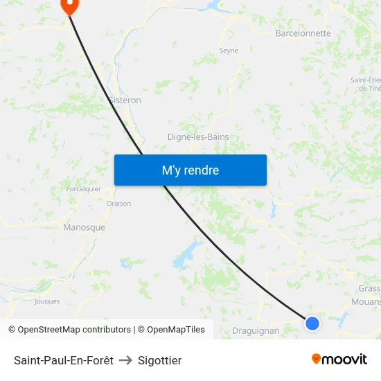 Saint-Paul-En-Forêt to Sigottier map