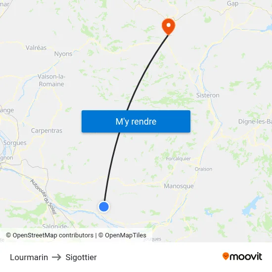 Lourmarin to Sigottier map