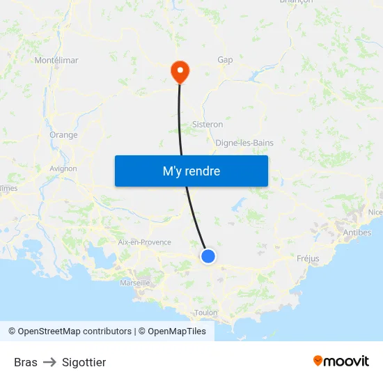 Bras to Sigottier map
