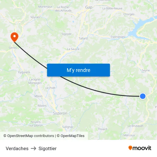 Verdaches to Sigottier map