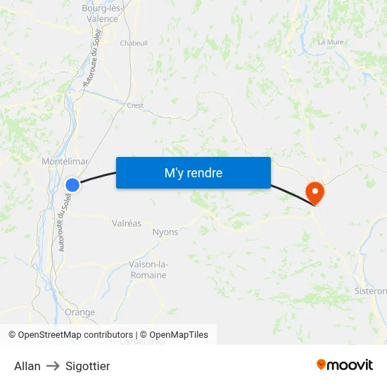 Allan to Sigottier map