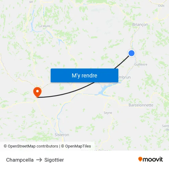 Champcella to Sigottier map