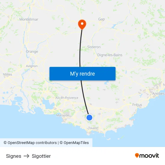 Signes to Sigottier map