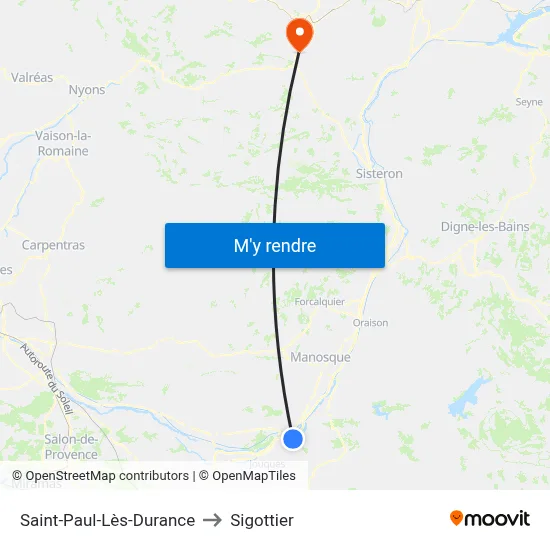 Saint-Paul-Lès-Durance to Sigottier map