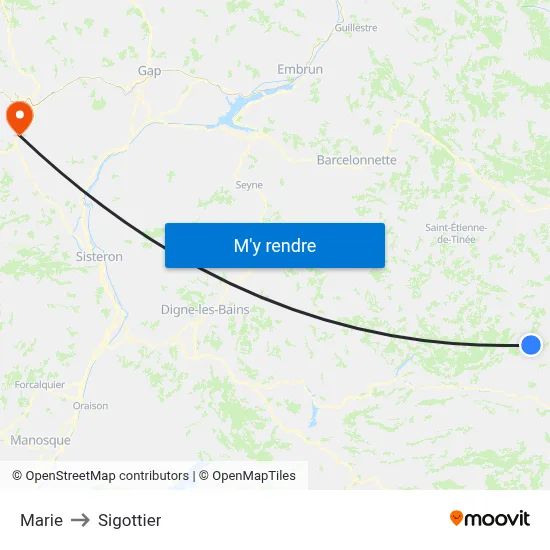 Marie to Sigottier map