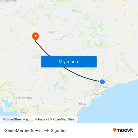 Saint-Martin-Du-Var to Sigottier map