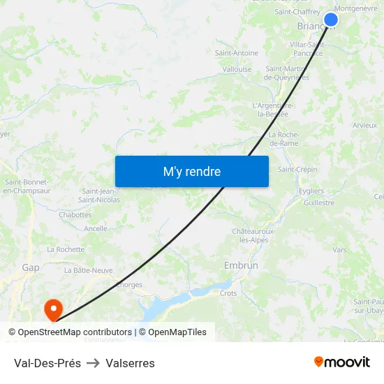 Val-Des-Prés to Valserres map