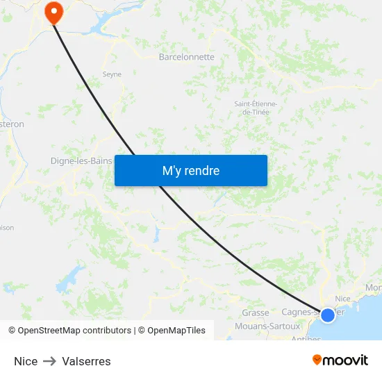 Nice to Valserres map