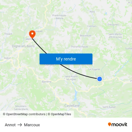 Annot to Marcoux map