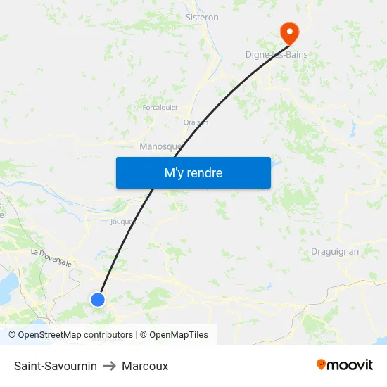 Saint-Savournin to Marcoux map