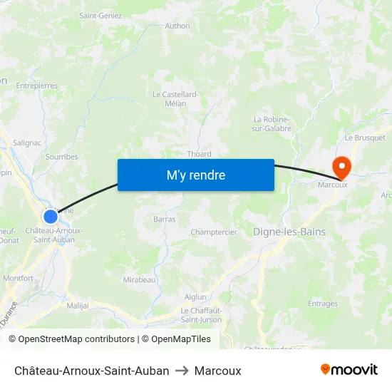 Château-Arnoux-Saint-Auban to Marcoux map