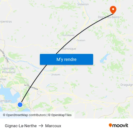 Gignac-La-Nerthe to Marcoux map