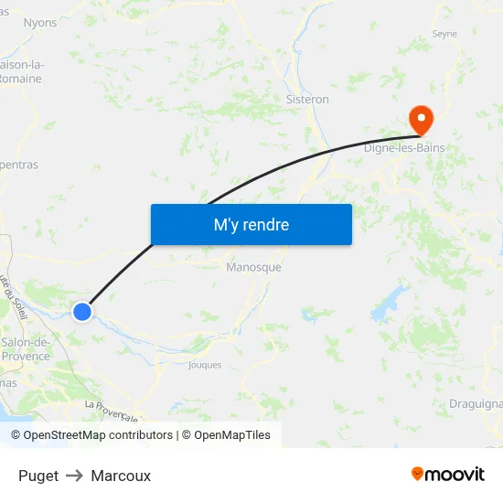 Puget to Marcoux map