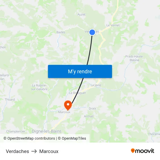 Verdaches to Marcoux map