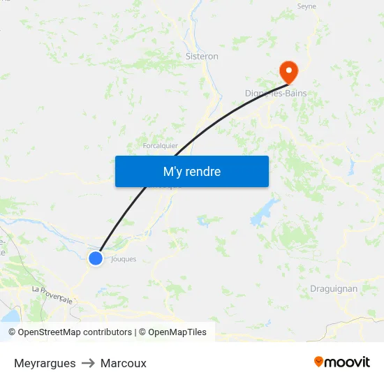 Meyrargues to Marcoux map
