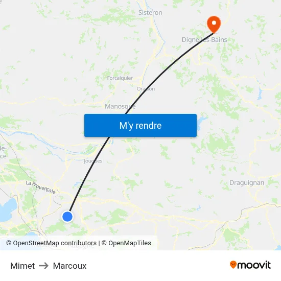 Mimet to Marcoux map