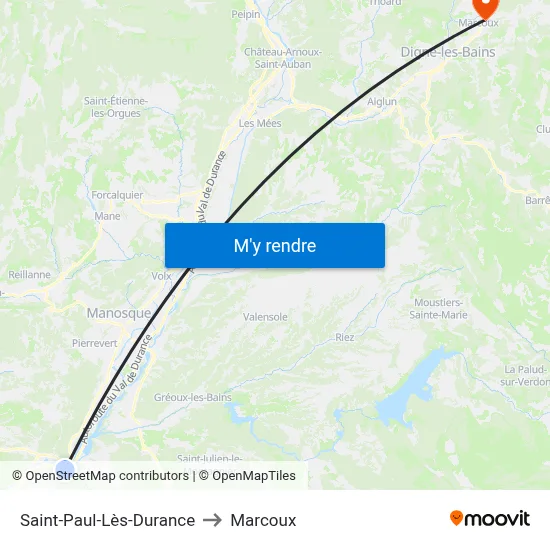 Saint-Paul-Lès-Durance to Marcoux map