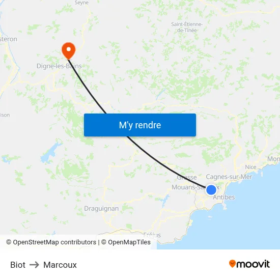 Biot to Marcoux map