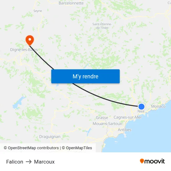 Falicon to Marcoux map