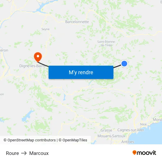 Roure to Marcoux map