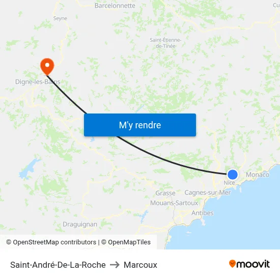 Saint-André-De-La-Roche to Marcoux map