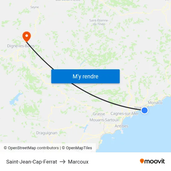 Saint-Jean-Cap-Ferrat to Marcoux map
