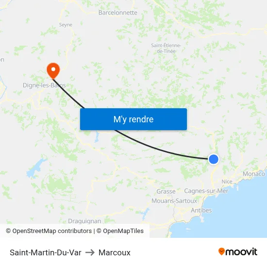 Saint-Martin-Du-Var to Marcoux map