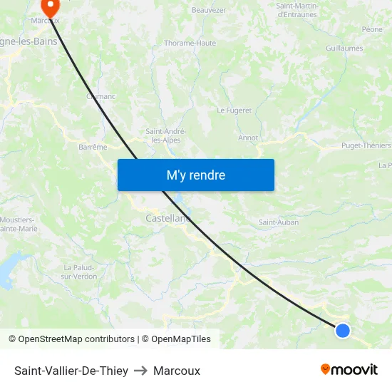 Saint-Vallier-De-Thiey to Marcoux map