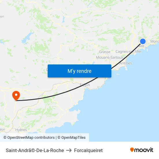 Saint-Andrã©-De-La-Roche to Forcalqueiret map