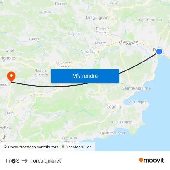 Fr�S to Forcalqueiret map