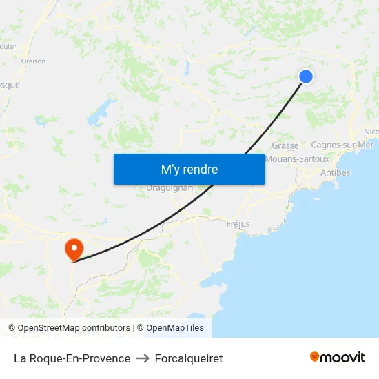 La Roque-En-Provence to Forcalqueiret map