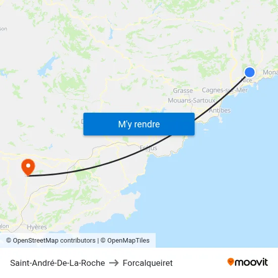 Saint-André-De-La-Roche to Forcalqueiret map