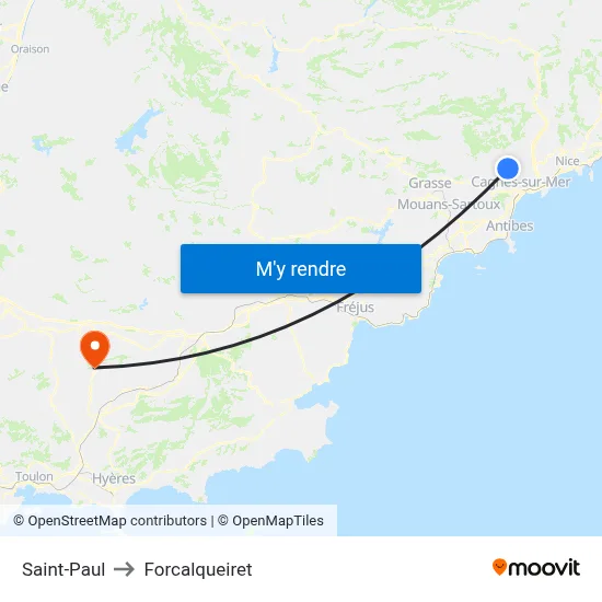 Saint-Paul to Forcalqueiret map