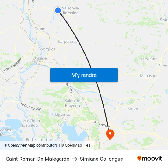 Saint-Roman-De-Malegarde to Simiane-Collongue map