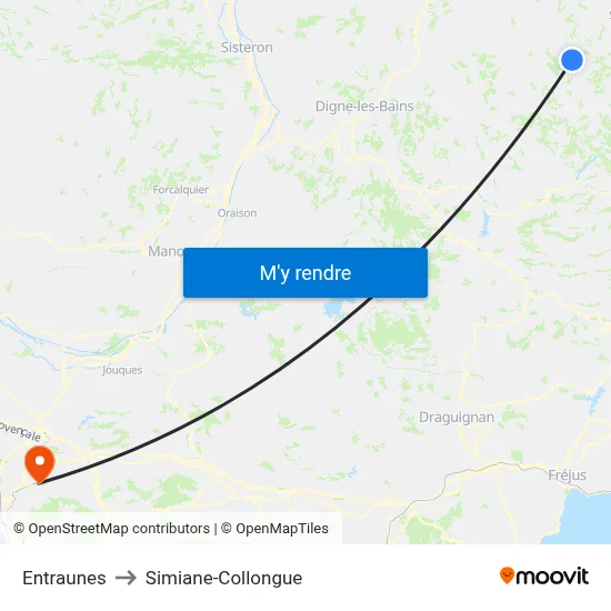 Entraunes to Simiane-Collongue map