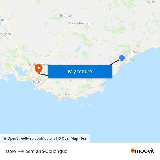 Opio to Simiane-Collongue map