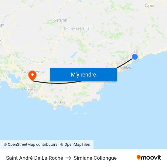 Saint-André-De-La-Roche to Simiane-Collongue map